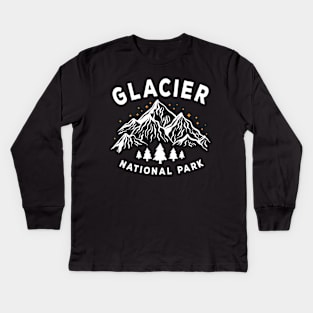 glacier national park mountains Kids Long Sleeve T-Shirt